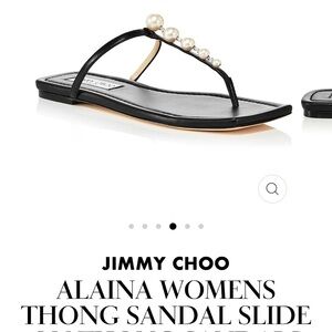 Jimmy Choo Alaina Faux Pearl-Embellished Leather Sandals
